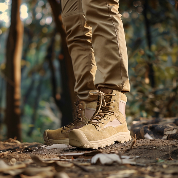 Men's Cap-Toe Waterproof Tactical Work Boots - SAND - 2